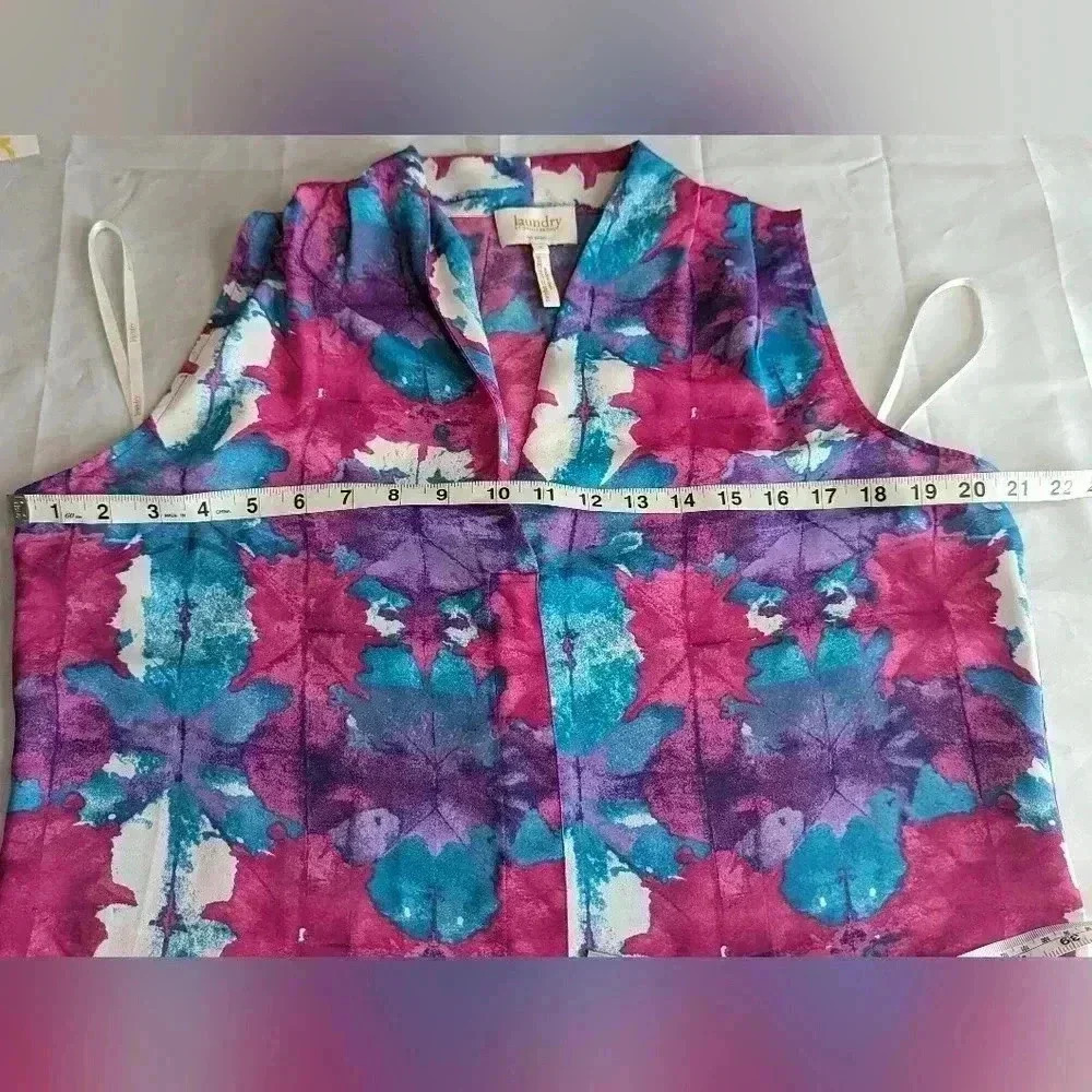 Laundry by Shelli Segal Women's Sleeveless Blouse Multicolor V-neck Size S - Picture 10 of 13